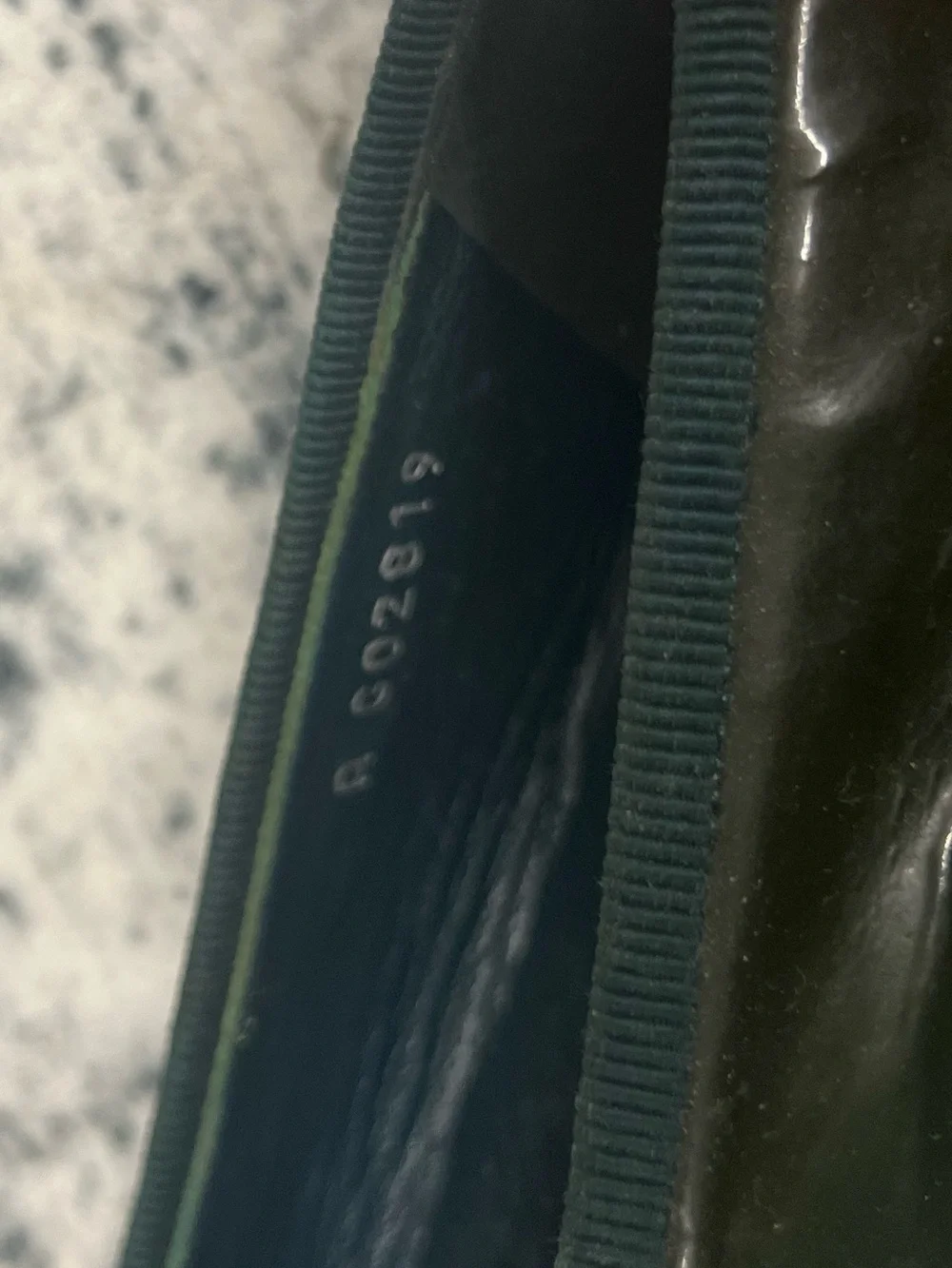 CHANEL Dark Green Patent Leather Ballet Flats with CC Toe
